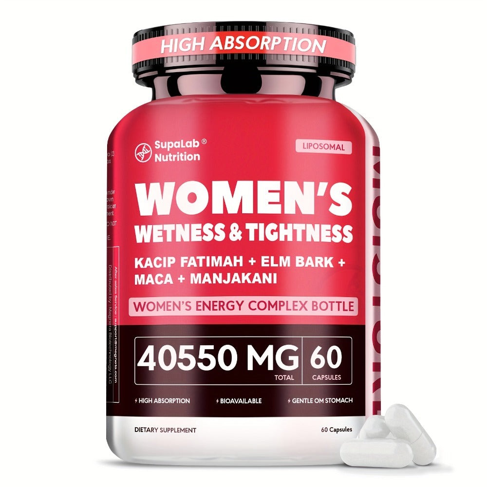 Women's Intimate Wellness Capsules with Kacip Fatimah, Manjakani & Maca Root - Natural Hydration, Tightness & Elasticity Support - Postpartum & Hormonal Balance - 30 Servings