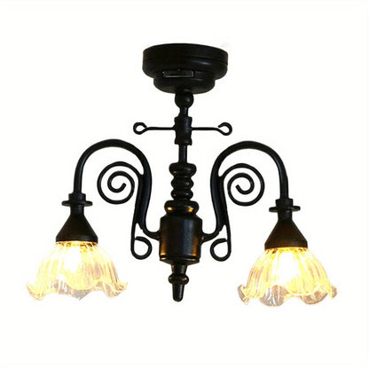 Miniature LED Chandelier Ceiling Lamp Dollhouse Working Light 1:12 Scale Golden Finish DIY Room Box Diorama Sand Table Decor Gift for Miniature Hobbyists Collectors
