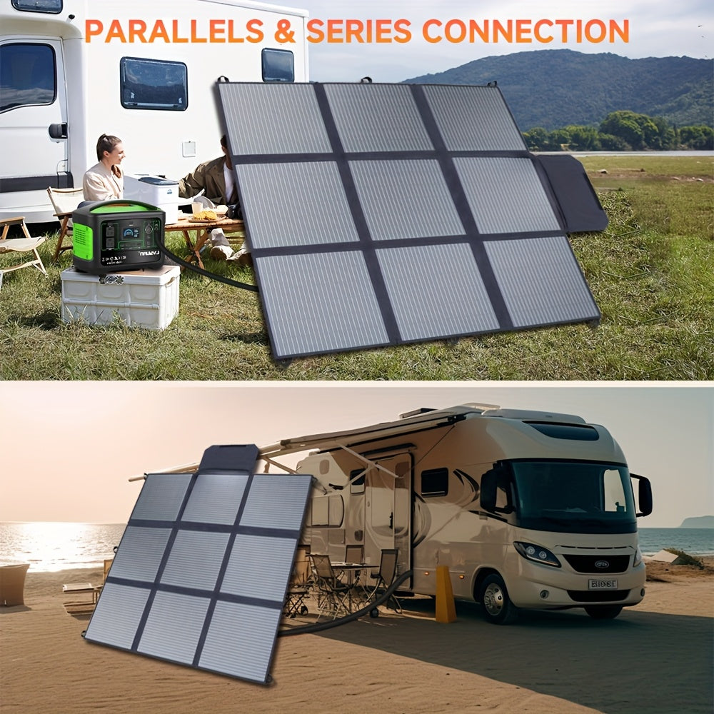 LVYUAN Portable Solar Panel Available in 120W, 200W, 300W, And 400W Options, Featuring a Foldable Design And High-Efficiency Monocrystalline Solar Cells with Up to 22.5% Efficiency, Ideal for Outdoor Activities, Boating, Camping