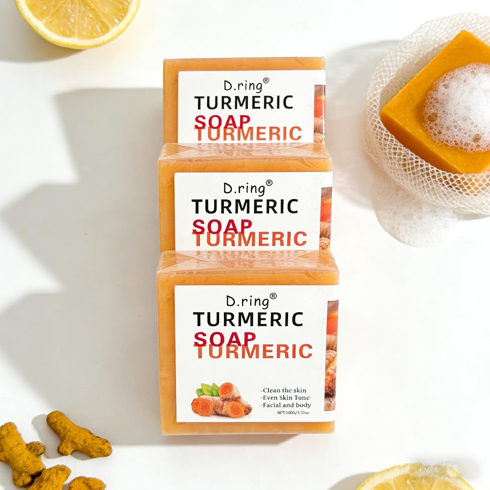 Kojic Acid Brightening Soap Bars 15-Pack — Turmeric Lemon Natural Face & Body Cleanser, Cold Processed Paraben-Free Formula, Gentle Exfoliation for All Skin Types, Bulk Value Set