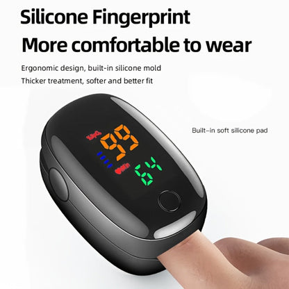 FDA Approved Pulse Oximeter with Color LED Display, Digital Fingertip Blood Oxygen Saturation & Heart Rate Monitor, Automatic SpO2 Meter for Home Health Monitoring, Black