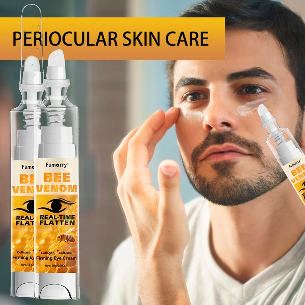 Eye Cream with Bee Venom Caffeine Collagen Firming Anti-Aging — Under-Eye Bags Dark Circles Puffiness Fine Lines Wrinkles Tightening Lifting Eye Gel Hypoallergenic All Skin Types Women Men