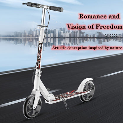Foldable Commuter Scooter for Adults and Teens – 4-Gear Adjustable Height Double Brake Lightweight 2-Wheel Kick Scooter 220 lb Capacity, Eco-Friendly Gift for Youth Ages 14 and Up (White)