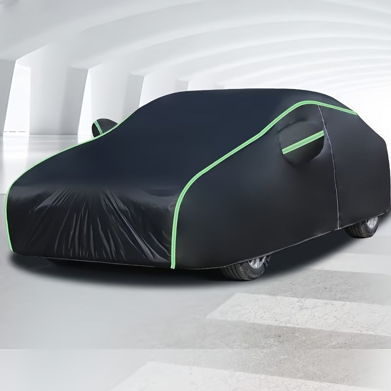 High-Grade Polyester Car Cover - Comprehensive Protection, Sun Protection, Thickened Rain And Snow Protection - Suitable for Most Vehicle Models, Black Outdoor Car Cover, Thickened Car Cover, for Vehicle Protection