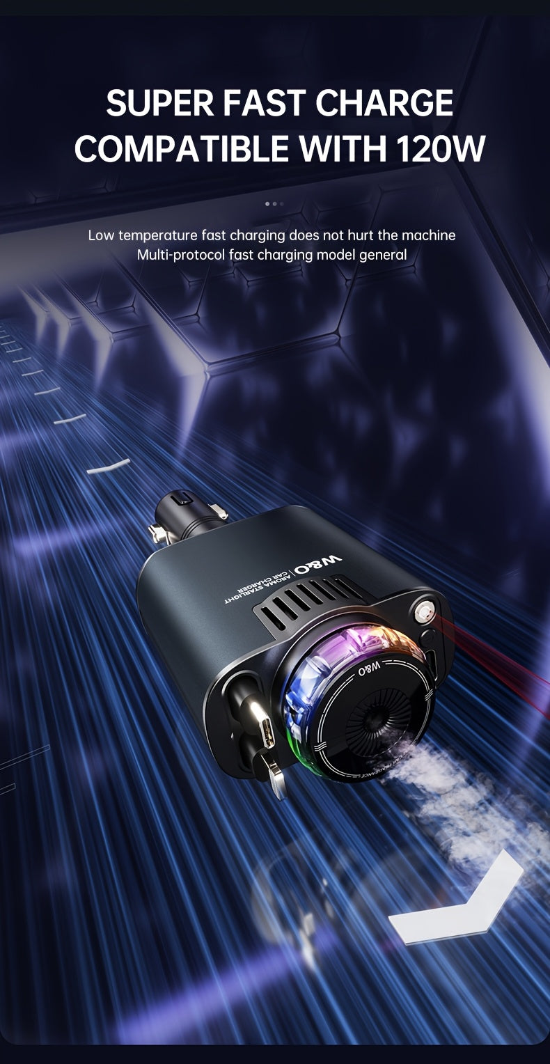 New AromaRelax Car Charger,Perfume(1pc/3pcs Sold),3-in-1 Retractable Car Charger with Starlight Projector, Fast Charging Car Phone Charger with 2.6ft Retractable Cable and USB-C Port, Car Charger Adapter, Compatible with Phone Etc.