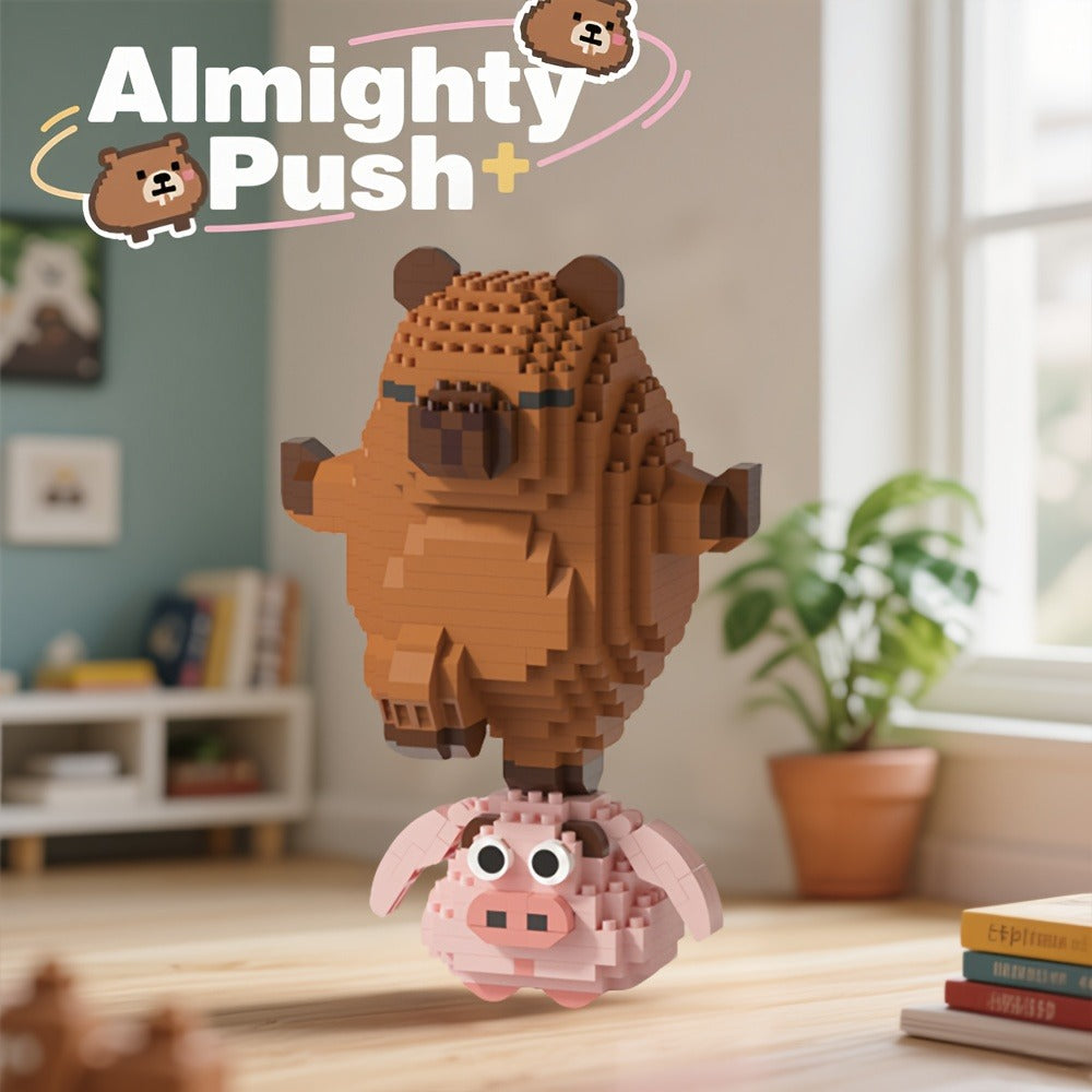 Capybara Micro Brick Building Set 562pcs Collector Edition – Miniature DIY Assembly Desk Decor Stress Relief Toy for Kids Teens Adults Capybara Lover Gift Birthday Easter Christmas Multiple Scenes
