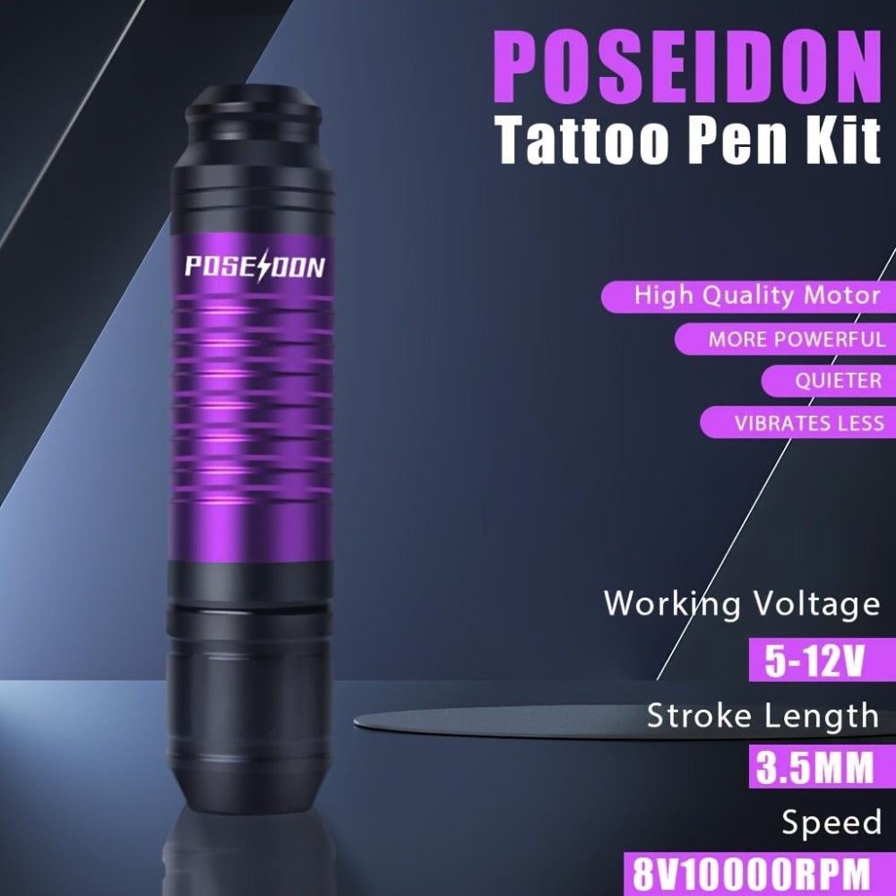 Tattoo Pen Kit with Practice Skin TU12 USB-C Rechargeable 1500mAh Battery 20 Cartridge Needles Ink Caps Transfer Paper Complete Set for Beginners & Artists