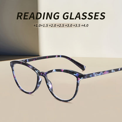 Reading Glasses for Women 6 Pack Cat Eye Anti Blue Light – Flower Wrapped Design, Spring Hinges, Lightweight Anti-Glare Frames in Various Colors for Computer Reading, Parties, Travel and Gifts