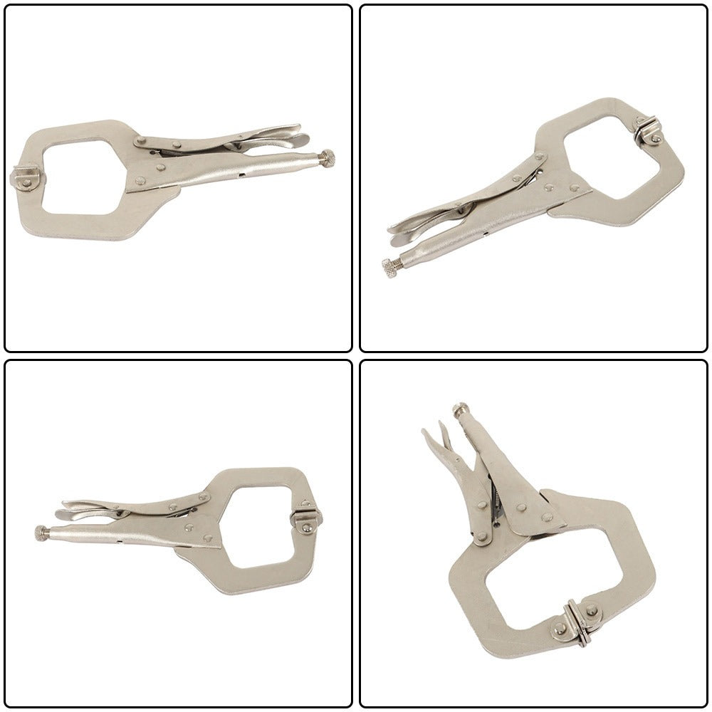 Locking C Clamp Set 5-Piece 11-Inch – Adjustable Vise Grip Pliers with Swivel Pad Jaws, Heat-Treated Alloy Steel, for Woodworking, Welding, Automotive & Shop Use