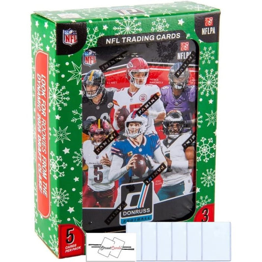 2025 Panini Donruss Football Winter Tin 15 Trading Cards 6 Toploaders StreetCards Magnet Look for Downtown Inserts Exclusive Parallels 2025 NFL Rookie Cards Holiday Collector Tin Gift
