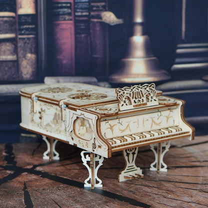Piano Model Kit 3D Wooden Puzzle – Detailed Plywood Jigsaw Assembly, Musical Instrument Handcraft for Adults & Teens, Unique Gift for Music Lovers Pianists, Birthday Christmas Desk Decor