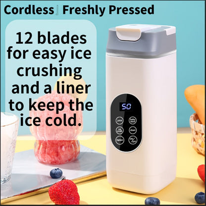 Portable Juicer USB Rechargeable with LED Display - Handheld Personal Blender for Smoothies, Juice & Ice Crush, Li-Ion Battery Powered Mini Juicer Cup for Home, Gym, Travel & Outdoor, Multiple Styles