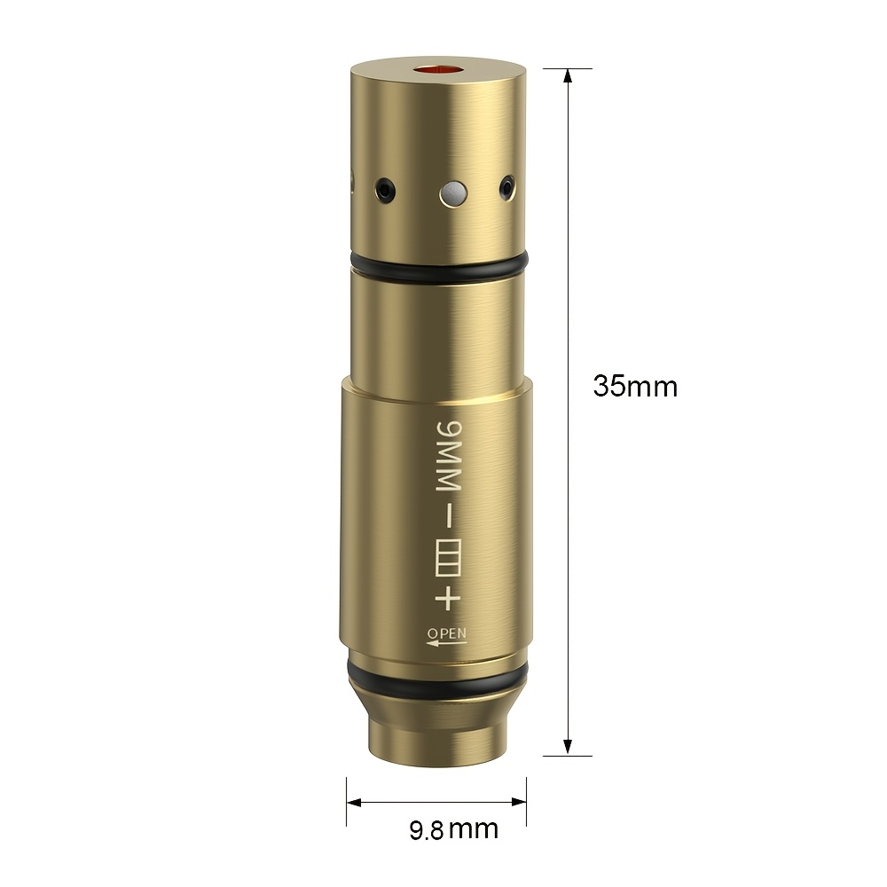 Dry Fire Laser Training Cartridge Multi-Caliber – 9mm 45ACP 223Rem 380ACP 357Sig 308Win 12GA 40Cal 6.5mm 7.62x39 | H59 Brass | Class IIIA Red Laser | Aperture Aiming | Batteries Included