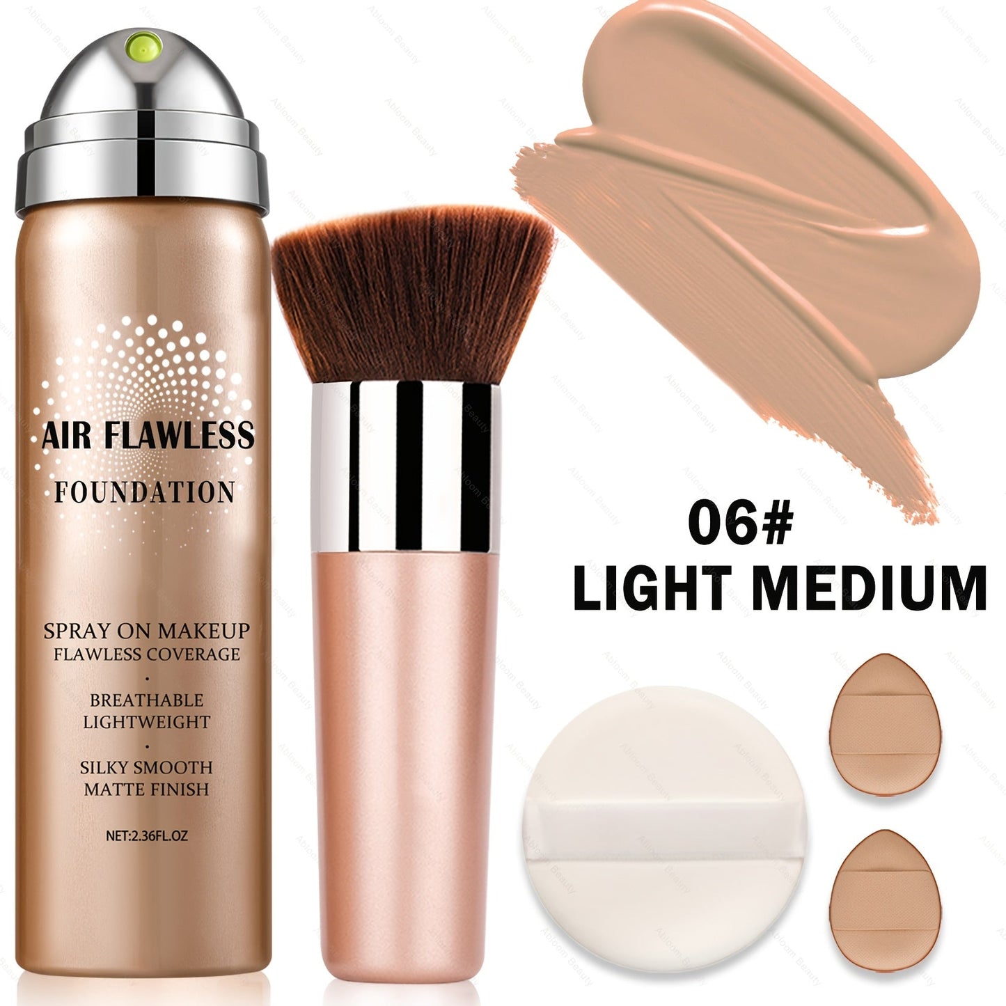 Mineral Spray Foundation Silky Mist 8 Shades — Magic Minerals Full Coverage Lightweight Matte Finish, Flawless Setting Spray Foundation for Mature & All Skin Types, Natural to Tan Women Makeup