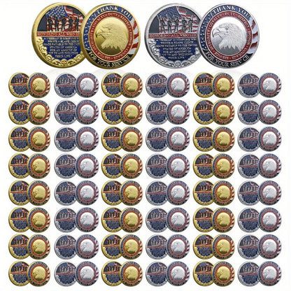 Military Challenge Coins 48 Pack Gold & Silver – Christian Prayer Commemorative Metal Coins for Church Events, Veteran Appreciation Gifts, Collector Grade Military Coin Set