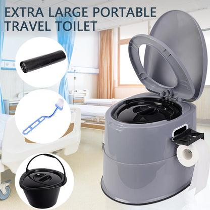 Portable Camping Toilet for Adults Extra Large Tall Spacious with Lid Hygienic Outdoor Travel Toilet for Car Hiking Beach Camping Fishing Emergency Use Heavy Duty Portable Potty