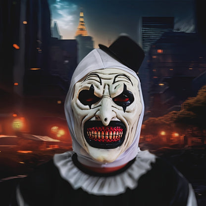 Horror Clown Mask Halloween Latex Full Face Scary Costume – Bloodless Red Tooth Clown Design for Adults & Teens, Haunted House Prop Costume Party Cosplay Creepy Aesthetic Gift