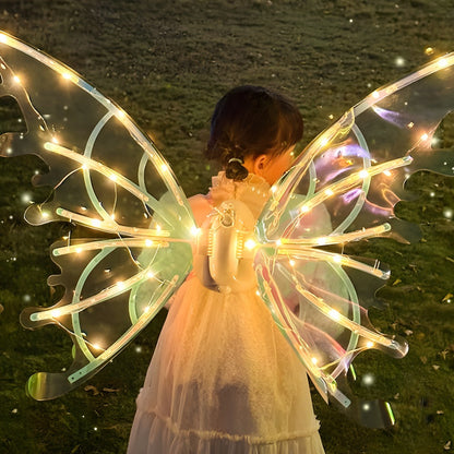 LED Butterfly Wings Glow in the Dark – Motion Sensor & Music Activated Color Changing Lights | Magical Costume Wings for Girls & Women, Halloween Dress Up, Christmas & Mardi Gras Party Accessory