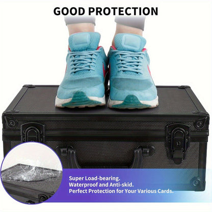 Trading Card Storage Box for 3x4 Top Loads 35pt Rigid Cards Holds 600 Plus – Sports Card Organizer Case with Lock for Pokemon Baseball Basketball Football Cards