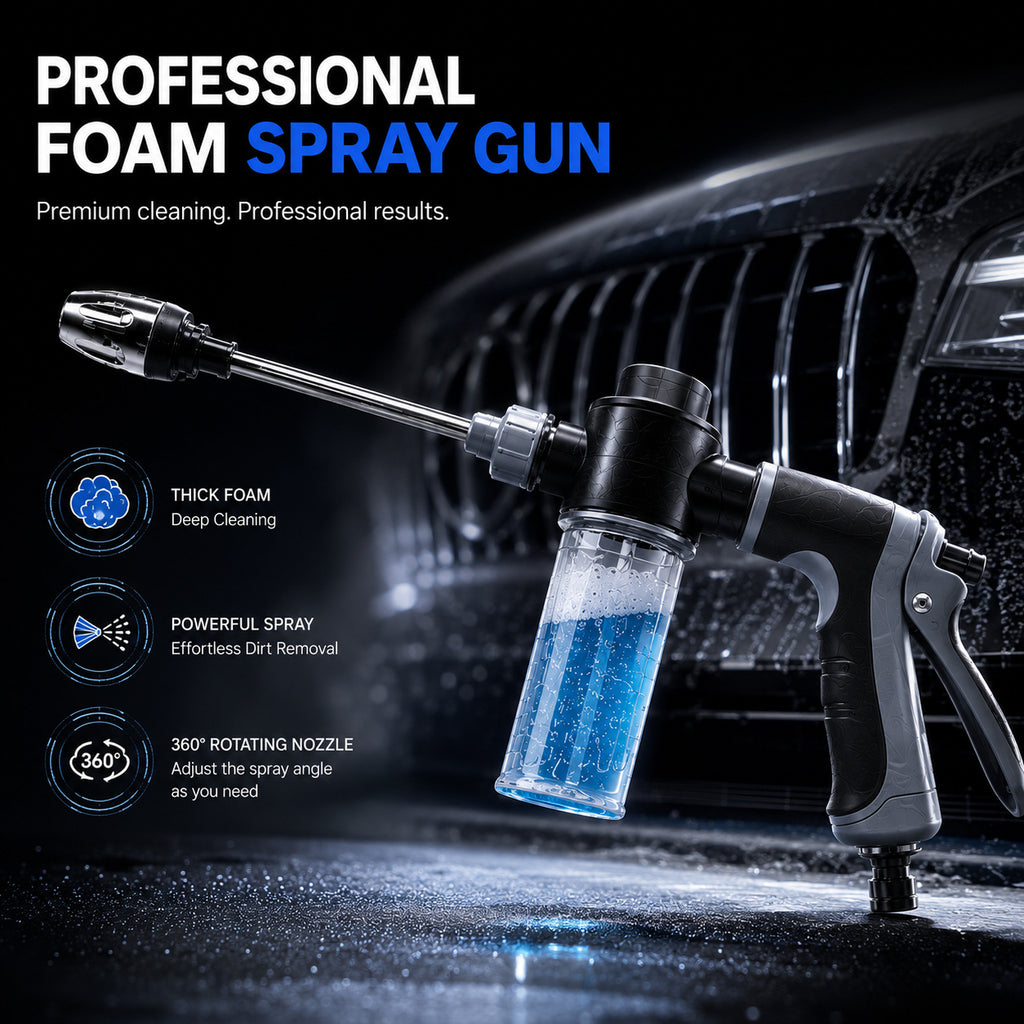 High-Pressure Car Wash Gun with Extended Spray Rod, Durable Hose Nozzle, Adjustable Spray And Leak-Proof Design, Suitable for Washing Trucks/Suvs/Rvs And Cleaning Driveways, Decks, And Gardens, Without Battery