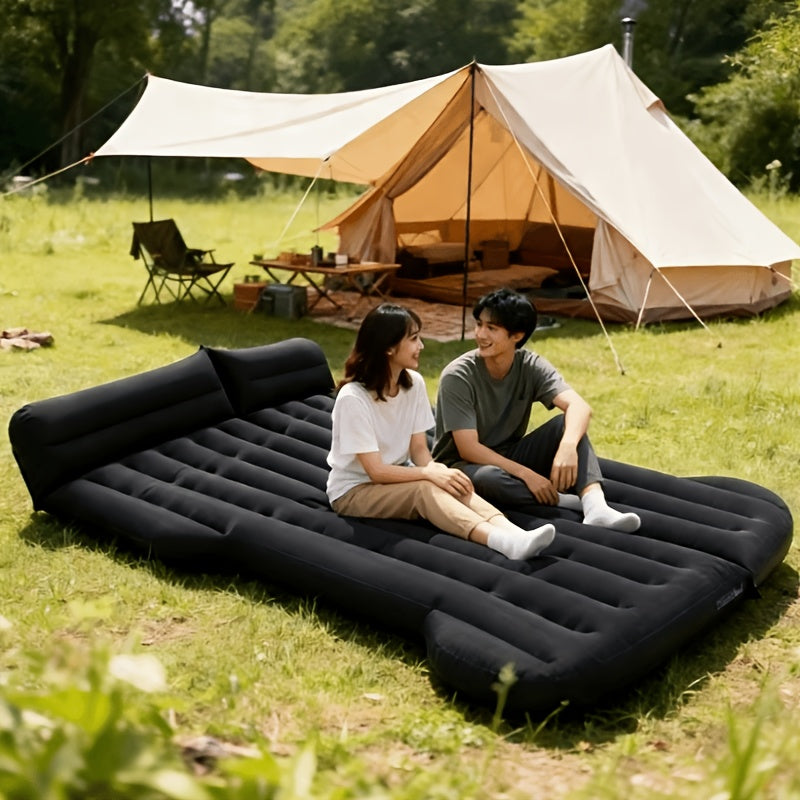 Inflatable Car Air Mattress, Soft Plush SUV Air Cushion Bed, Portable Foldable Sleeping Pad, Suitable for Trucks/ Campers/ Suvs/ Multi-Purpose Vehicles, Etc. Suitable for Camping, Beaches, Indoor And Outdoor Use