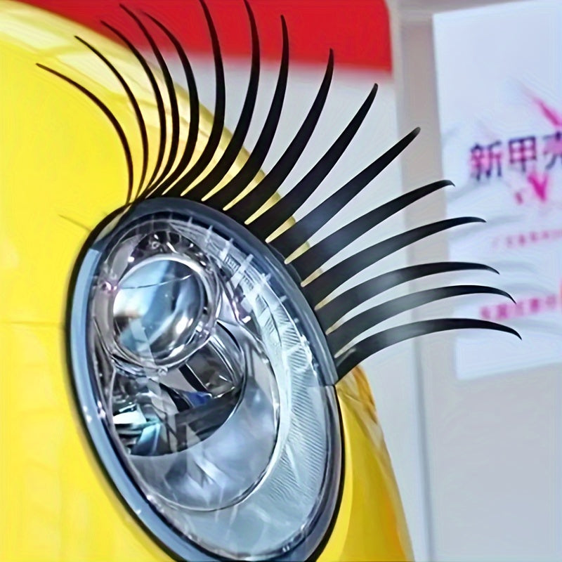 2pcs Adorable Car Eyelash Stickers - Perfect for Headlights & Festive Decor, Fits All Vehicles, Ideal Christmas Accessory