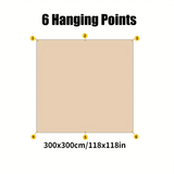 6 tie-down points (300x300cm/118x118in)
