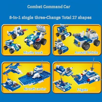 City Police Building Blocks Set 700 Pieces – Patrol Car Truck with Action Figures, Brick Toy for Boys Role Play STEM, Birthday Christmas Halloween Thanksgiving Gift Ages 6 7 8 9 10