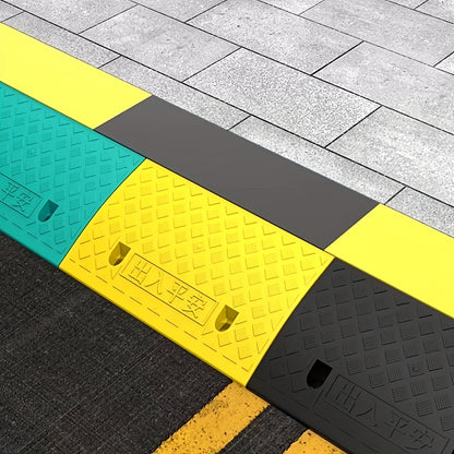Curb Ramps 2-Pack Portable Heavy Duty Plastic Threshold Ramp Set for Low Clearance Cars Motorcycles Wheelchair – 19.68"L x 10.6"W, 3.5" or 5.1" Rise, Driveway Curb Ramp