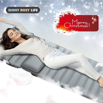 Full Body Shiatsu Massage Mattress – 10-Zone Vibration with Neck Kneading & Hot Compress, 12V Safety Voltage Massage Mat for Back Neck & Waist Relief, Home Relaxation Gift for Men Women