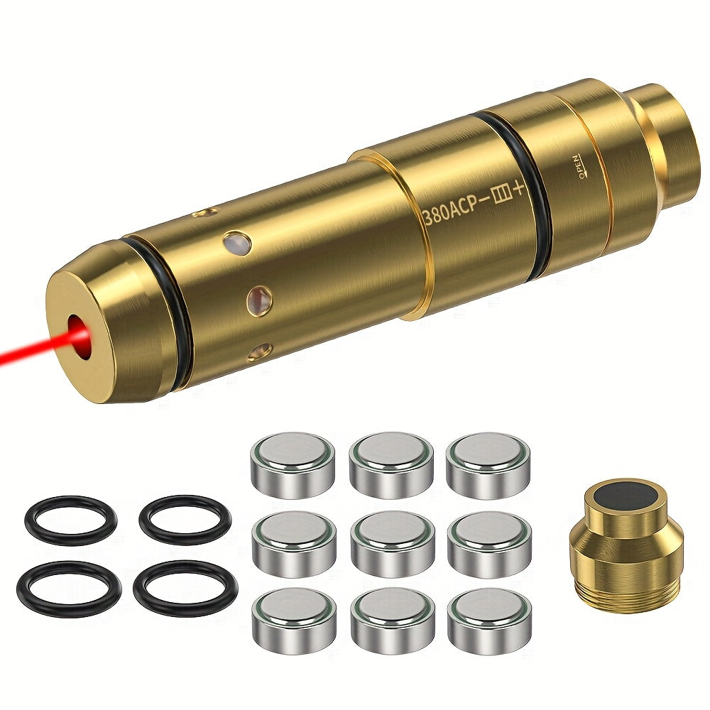 Dry Fire Laser Training Cartridge Multi-Caliber – 9mm 45ACP 223Rem 380ACP 357Sig 308Win 12GA 40Cal 6.5mm 7.62x39 | H59 Brass | Class IIIA Red Laser | Aperture Aiming | Batteries Included