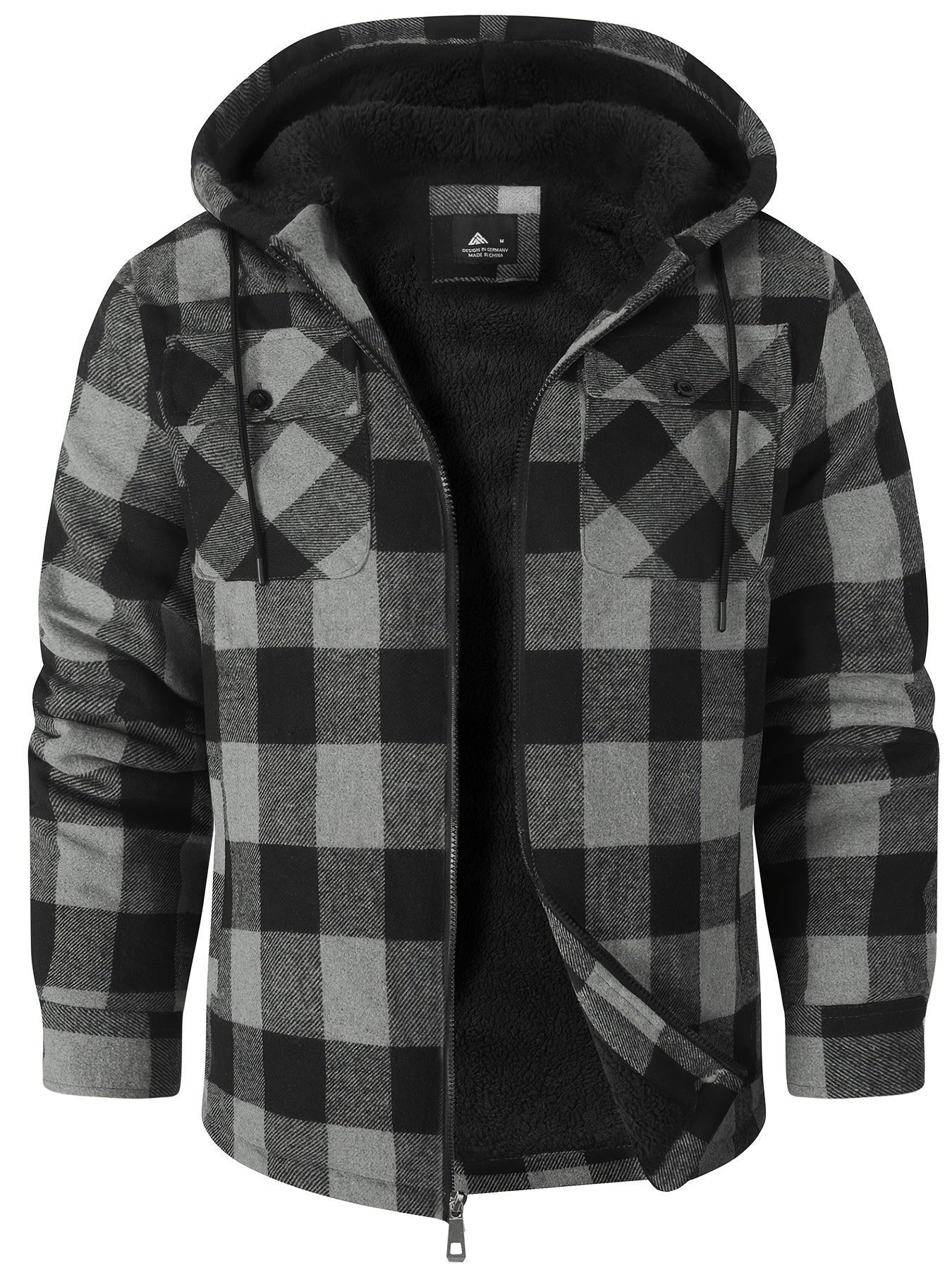 Men's Cozy Faux Fur Plaid Hoodie