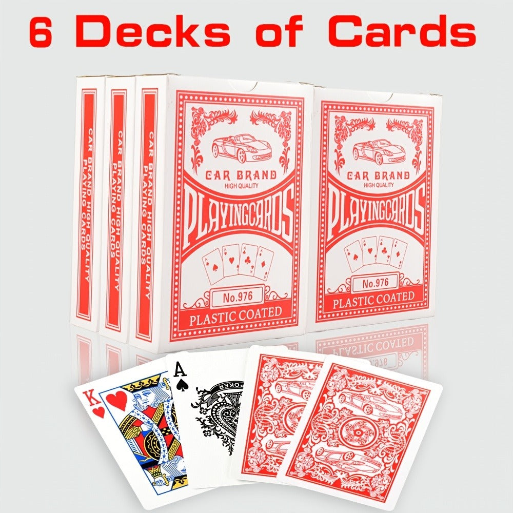 Premium Playing Cards Bulk Pack 6/12/24 Decks – Standard Index 2.5x3.5 Inch Durable Coated Cardstock, Blue & Red Decks for Poker Euchre Canasta Family Game Night Parties & Gifts