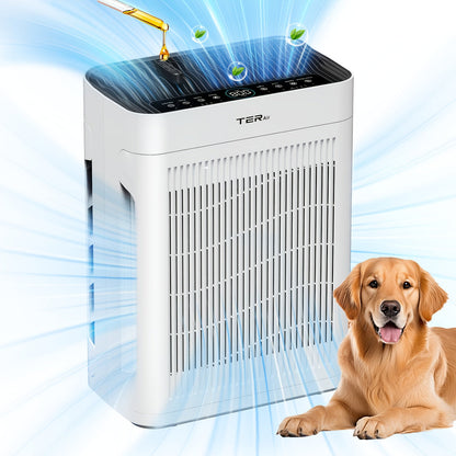H13 HEPA Air Purifier for Large Room Up to 2500 Sq Ft | Double-Sided Washable Filter, PM2.5 Sensor, 22dB Ultra-Quiet | Air Cleaner for Dust, Pets, Smoke & Pollen | Bedroom & Home | White & Grey