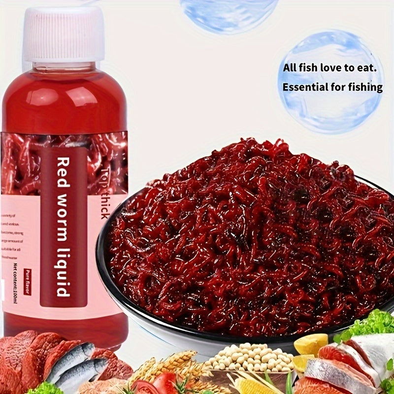 Liquid Fish Bait Red Worm Attractant – Powerful Fishing Bait Enhancer for Trout, Carp, Bass, Cod | 100ml Concentrated Fish Attractant Scent Lure