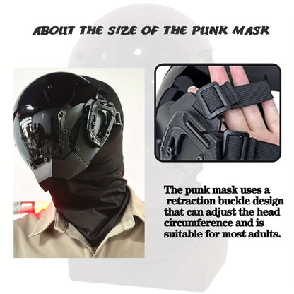 Cyberpunk Mask Futuristic Black for Adults & Teens – Sci-Fi Face Covering for Halloween Rave Club LARP Stage Cosplay, Dystopian Costume Prop & Collectible Gift, Unisex