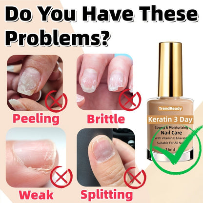 Nail Strengthener 4-in-1 Keratin Protein Hardener for Weak Splitting & Breaking Nails – Fast Dry Alcohol-Free Nail Care Oil Instant & 3-Day Repair Manicure Treatment 2pcs & 4pcs