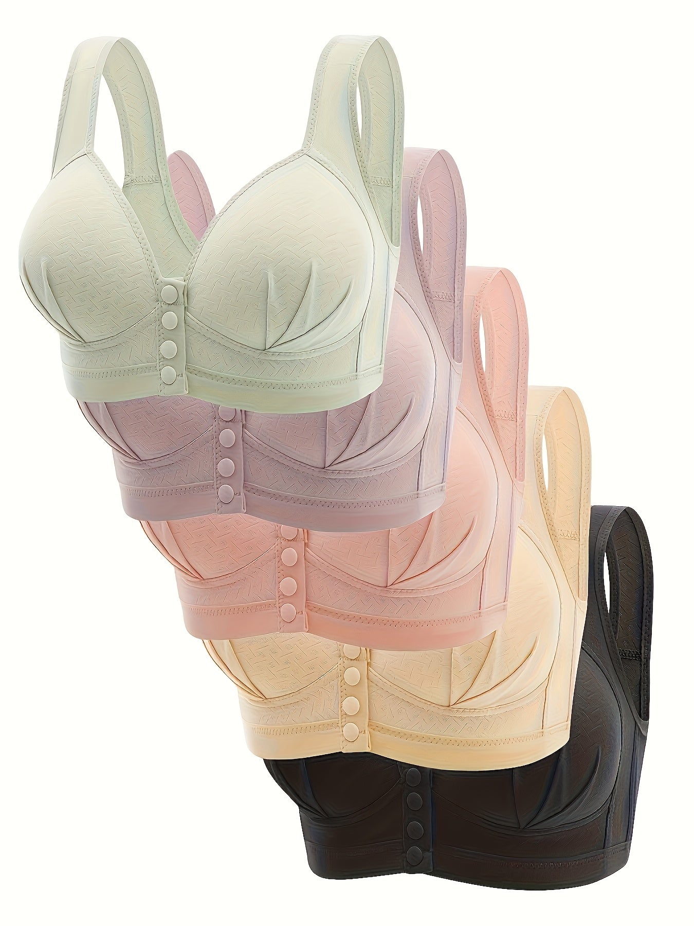 Women's Front-Closure Wireless Bra - 5-Pack Seamless, Wireless