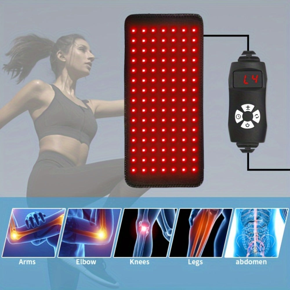 Red Light Therapy Pad Wearable Wrap with Timer – Low Voltage Portable Infrared Light Device for Back, Waist, Shoulder & Knee Pain Relief, At-Home Body Recovery Wrap, Father's Day Gift, Black