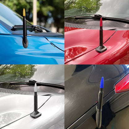 Short Car Antenna 5.3 Inch – Carbon Steel Universal Fit AM FM Signal Booster Stub Antenna Replacement for Cars Trucks SUVs, Black Nickel Gold