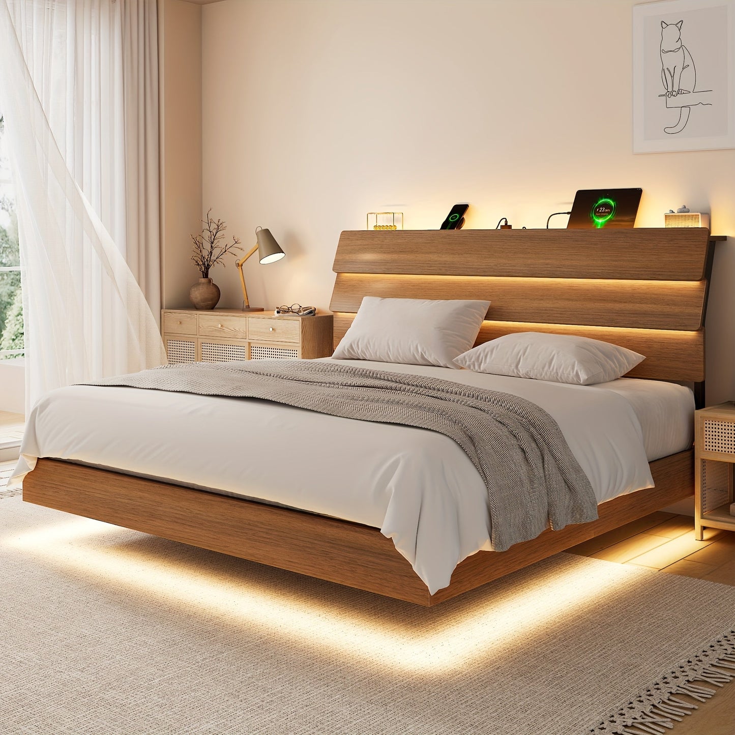 Bed Frame shown in the Walnut, King option