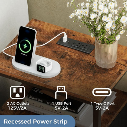 Floating Nightstand with Charging Station, Bedside Table for Bedroom detail image - detail view 12