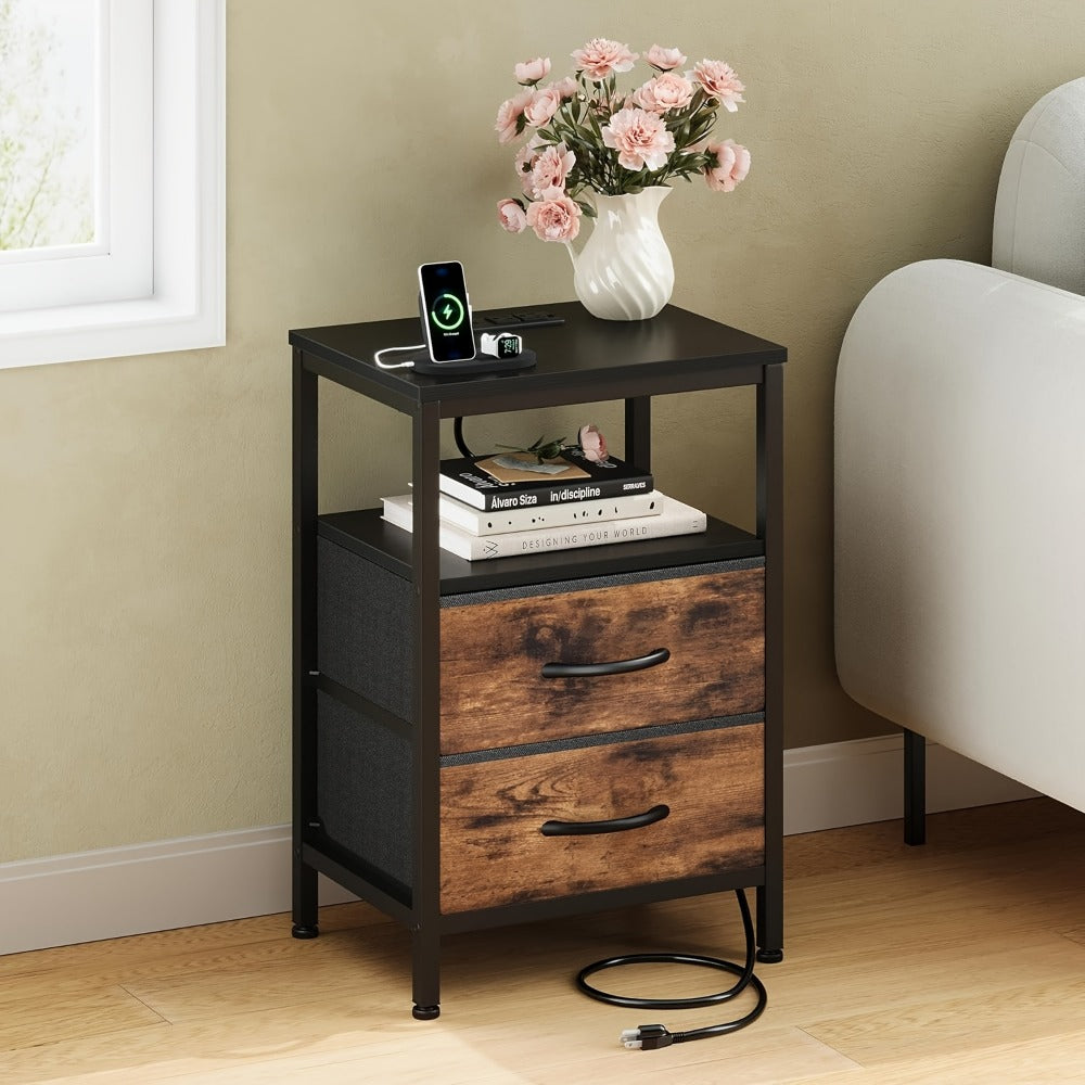 Floating Nightstand with Charging Station, Bedside Table for Bedroom detail image - detail view 14
