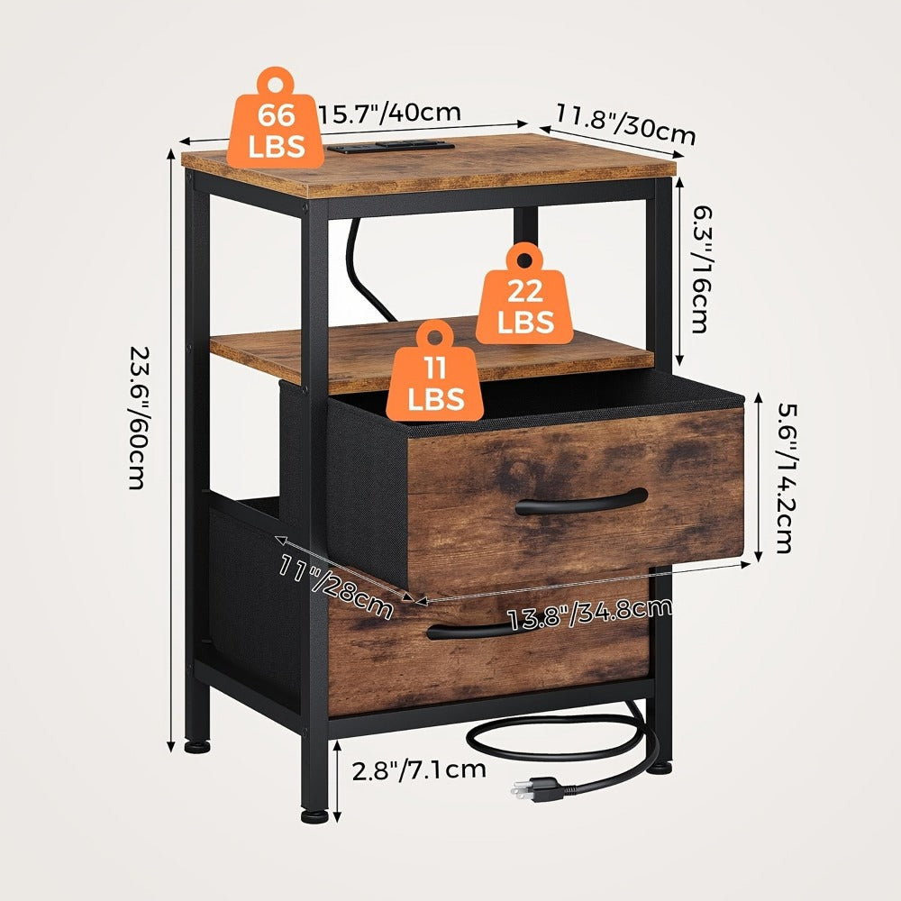 Floating Nightstand with Charging Station, Bedside Table for Bedroom detail image - detail view 6