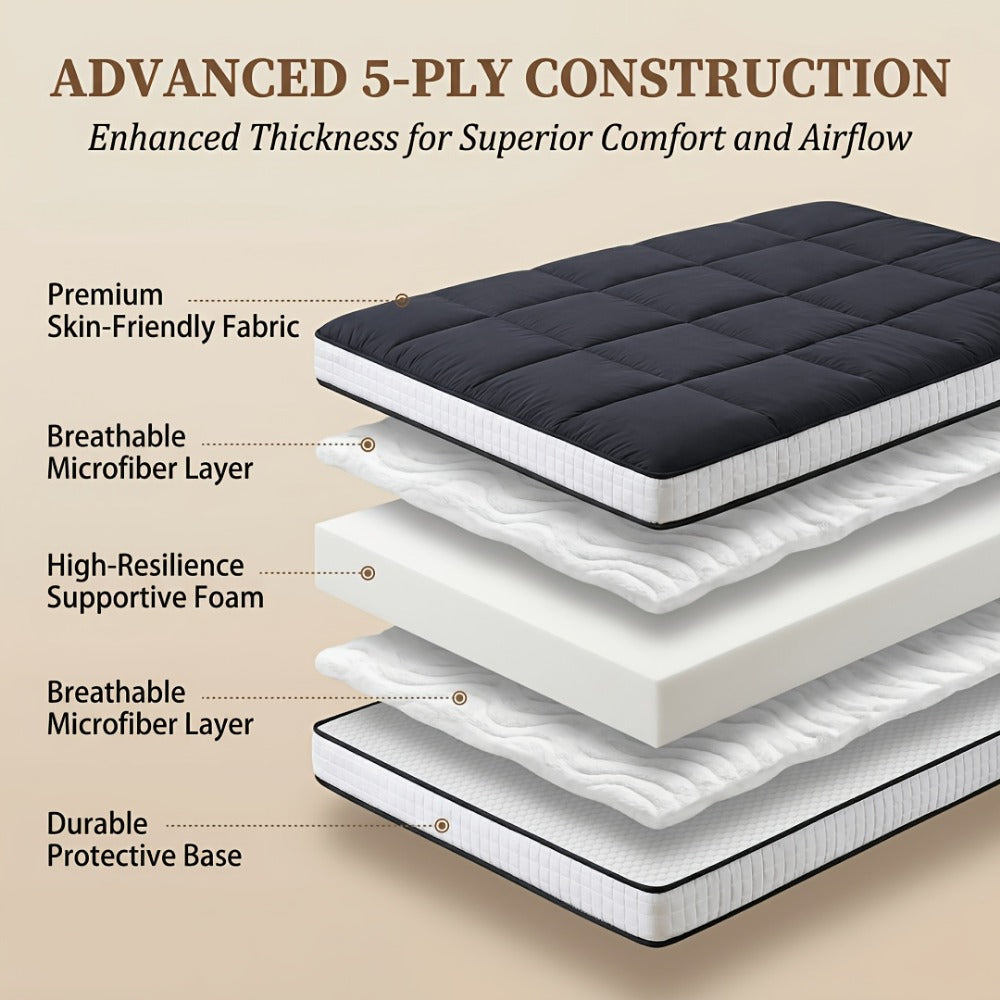 Foldable Floor Mattress with Memory Foam, Portable Guest Bed detail image - detail view 14