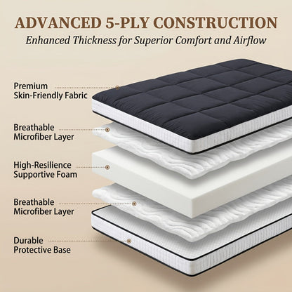 Foldable Floor Mattress with Memory Foam, Portable Guest Bed detail image - detail view 14