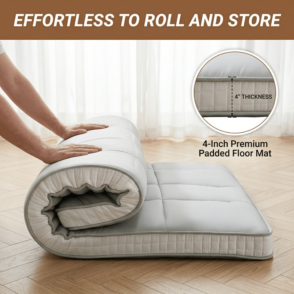 Foldable Floor Mattress with Memory Foam, Portable Guest Bed detail image - detail view 15