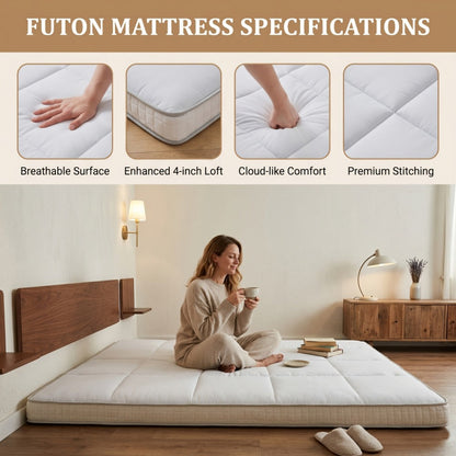 Foldable Floor Mattress with Memory Foam, Portable Guest Bed detail image - detail view 16