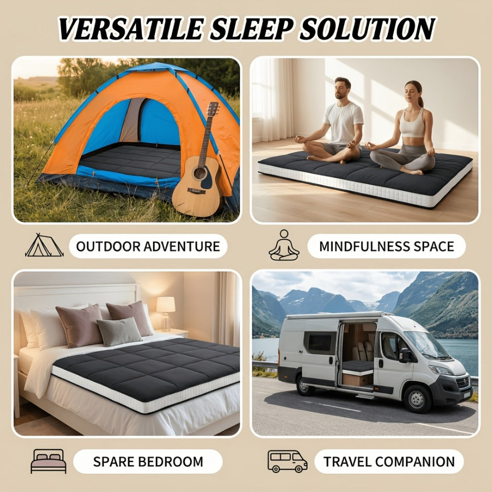 Foldable Floor Mattress with Memory Foam, Portable Guest Bed detail image - detail view 17