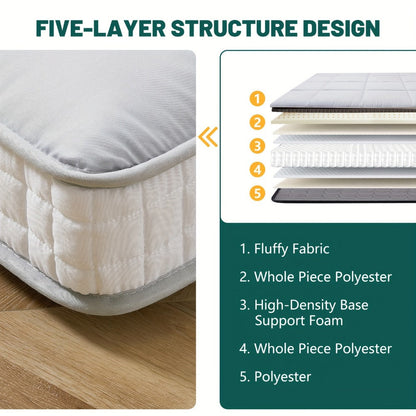Foldable Floor Mattress with Memory Foam, Portable Guest Bed detail image - detail view 6